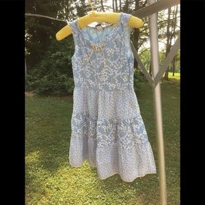 Gap Kids M(8) Summer Dress Blue Floral Tiered Skirt